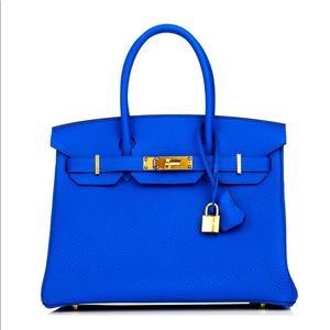 Hermes Birkin 30, Gold Hardware, Bleu Royal color.